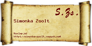 Simonka Zsolt névjegykártya